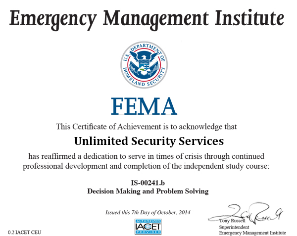 FEMA Certification